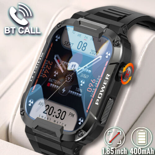 Rugged Military Smart Watch Men Android iOS Fitness Watches Waterproof New 2023