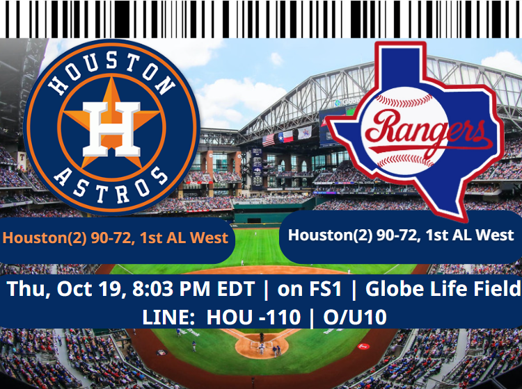 Houston Astros vs Texas Rangers Game 4 ALCS Predictions and Odds
