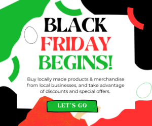 Orange Green and White Colorful Organic Black Friday Sale Large Rectangle Ad (1)